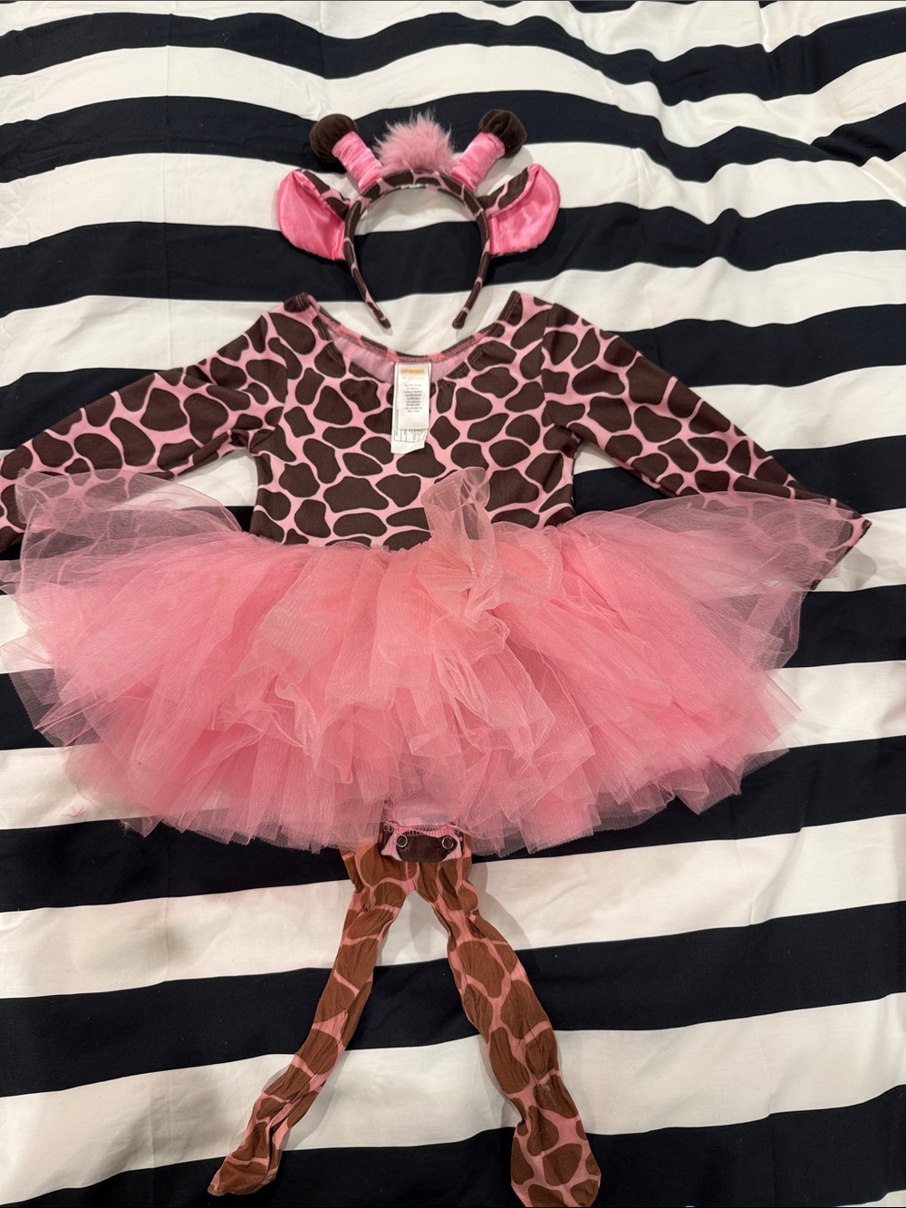 Gymboree Pink Giraffe Tutu Dress with Headband & Tights